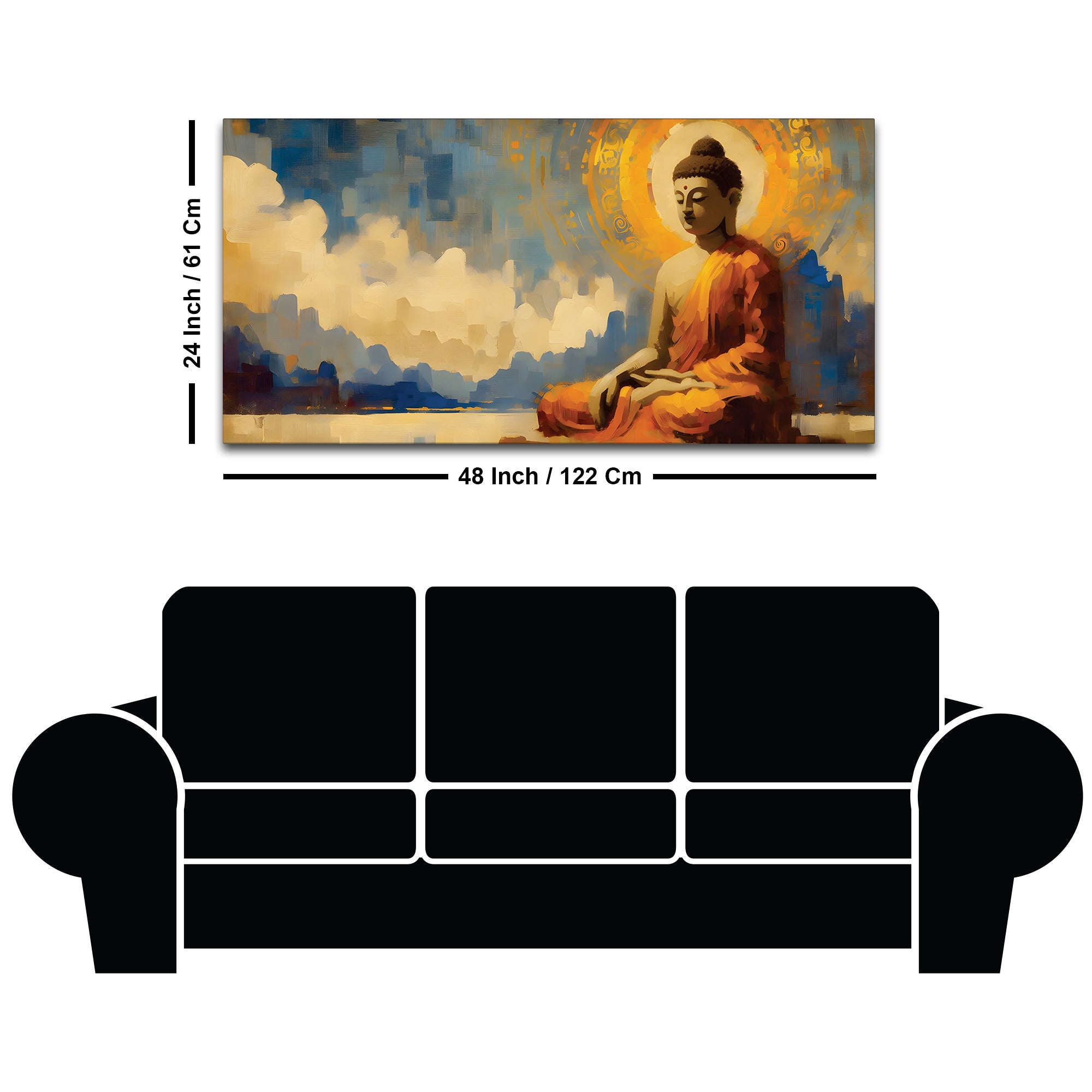 Buddha Meditation Wall Painting – Modern Luxury Decor