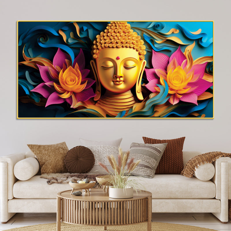 Buddha Peaceful Art Painting for Wall Decor