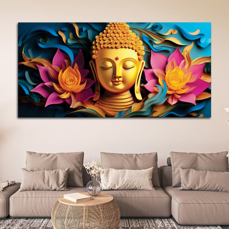 Buddha Peaceful Art Painting for Wall Decor