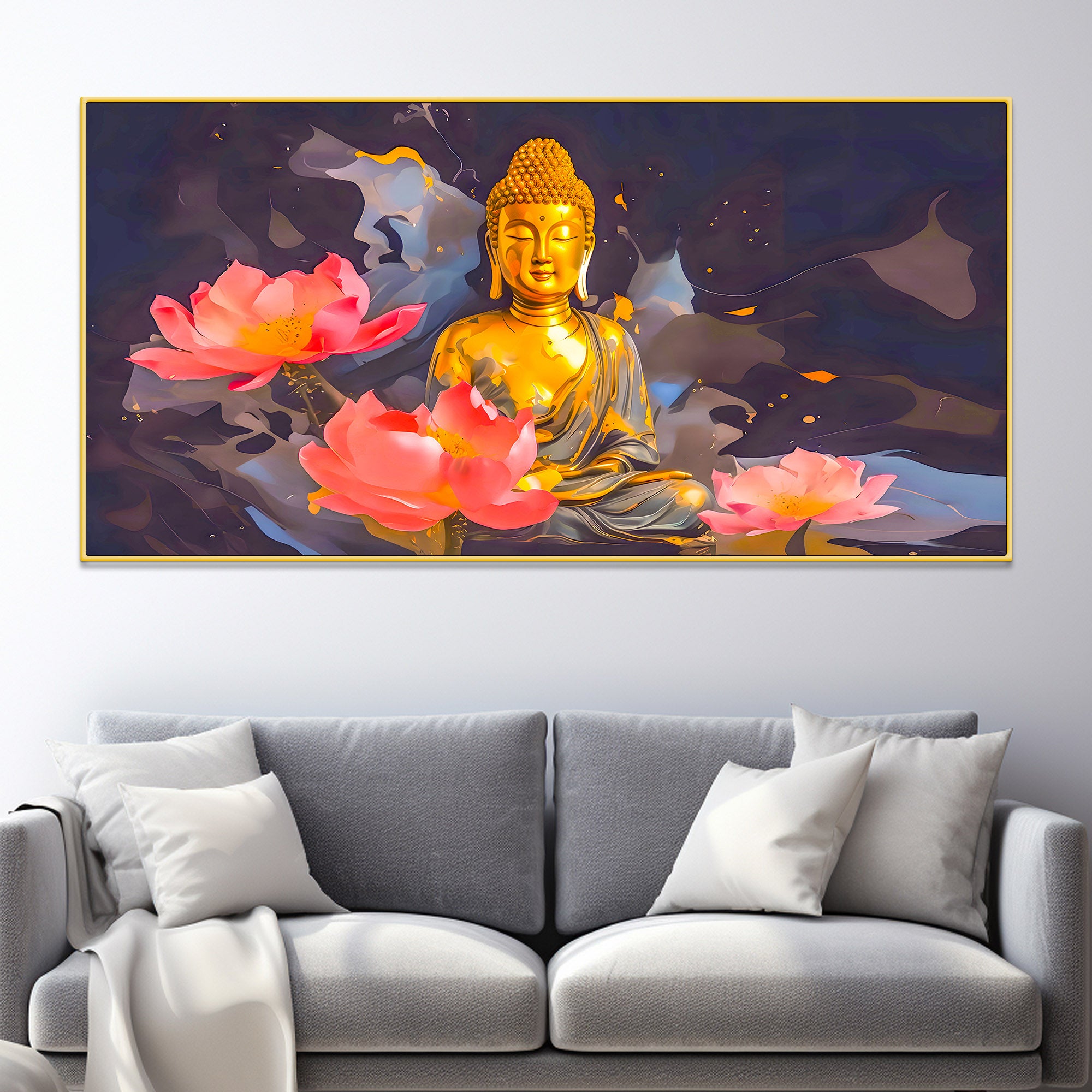 Buddha Positive Energy Wall Painting for Peaceful Living Space