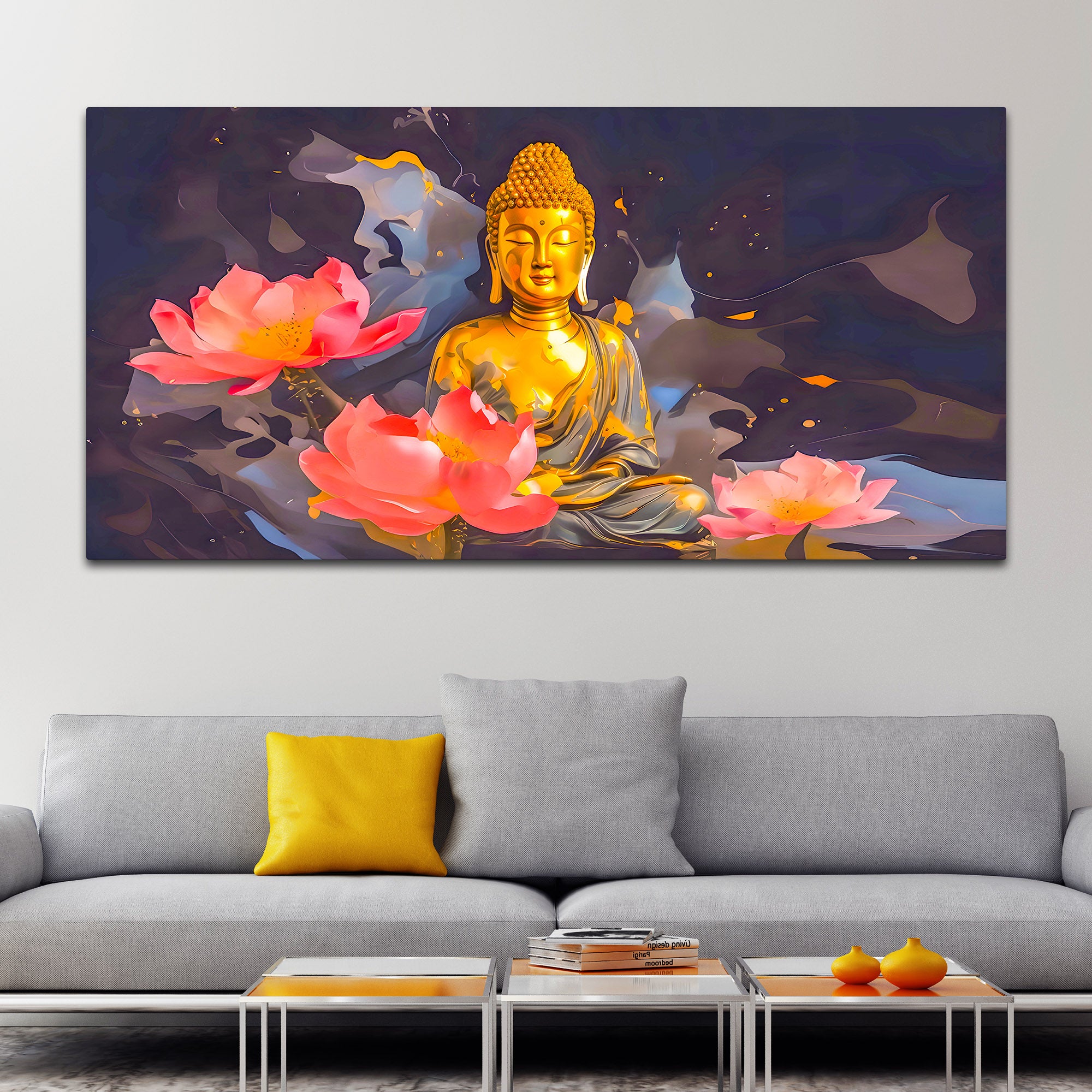 Buddha Positive Energy Wall Painting for Peaceful Living Space