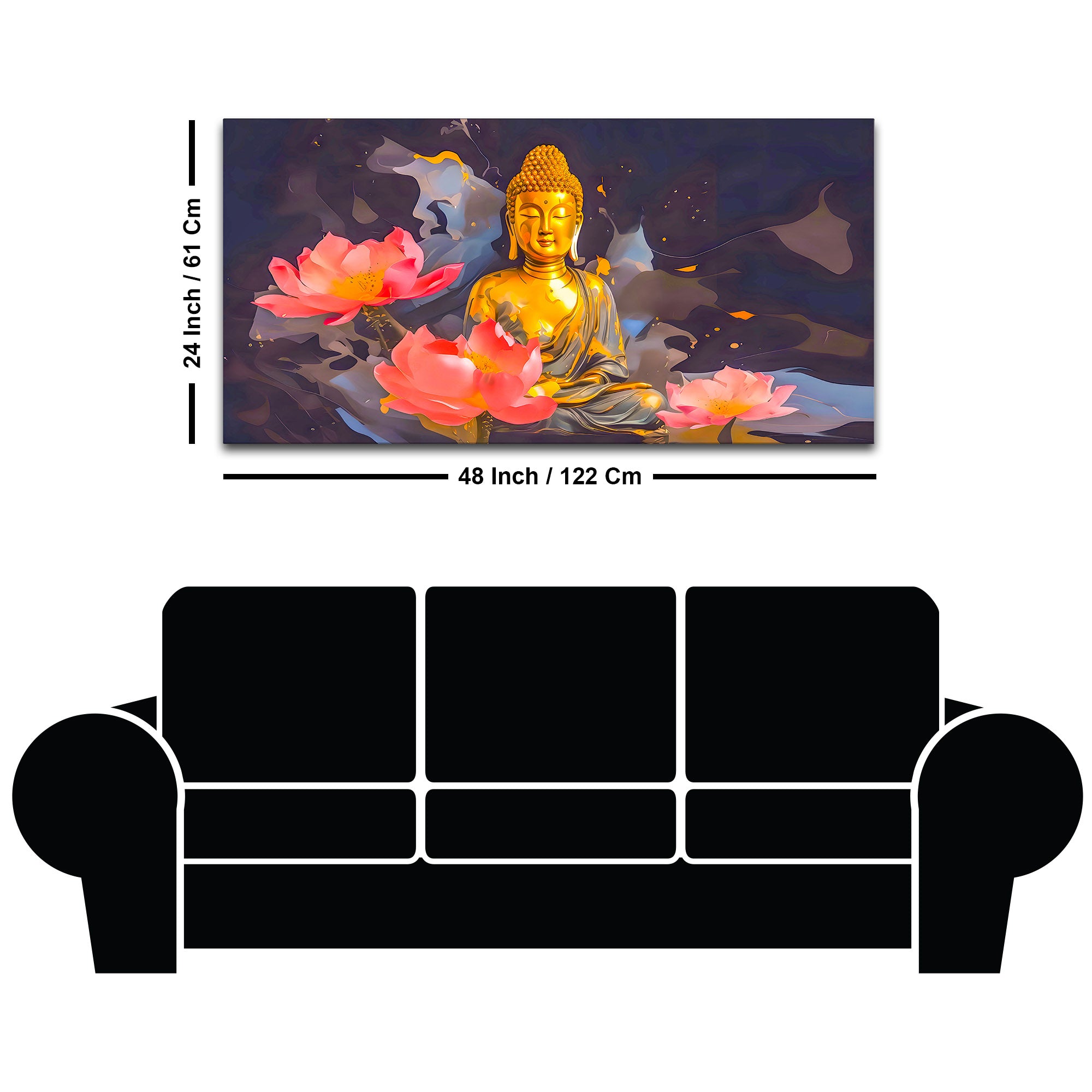 Buddha Positive Energy Wall Painting for Peaceful Living Space