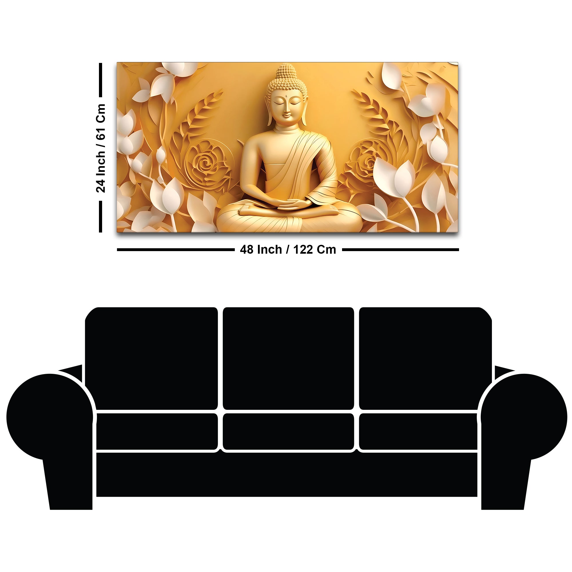 Buddha Room Decor Canvas – Modern Spiritual Artwork