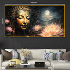 Buddha Serenity Crystal Glass Painting for Living Room Décor
