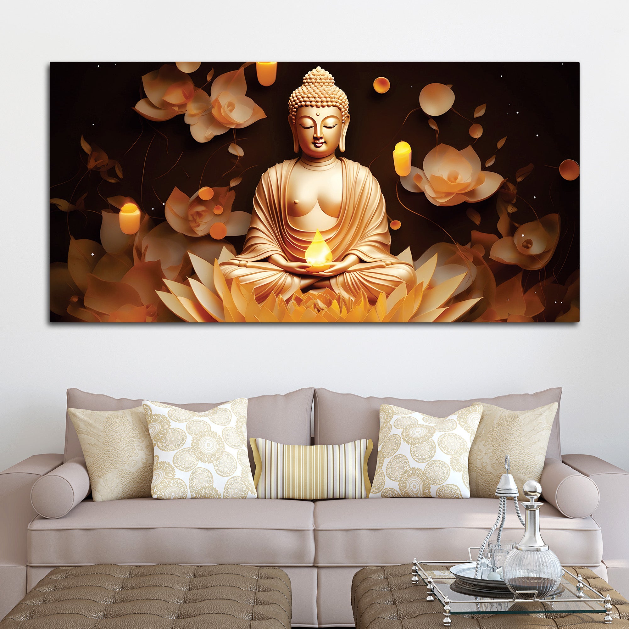 Buddha Serenity Painting for Living Room Decoration