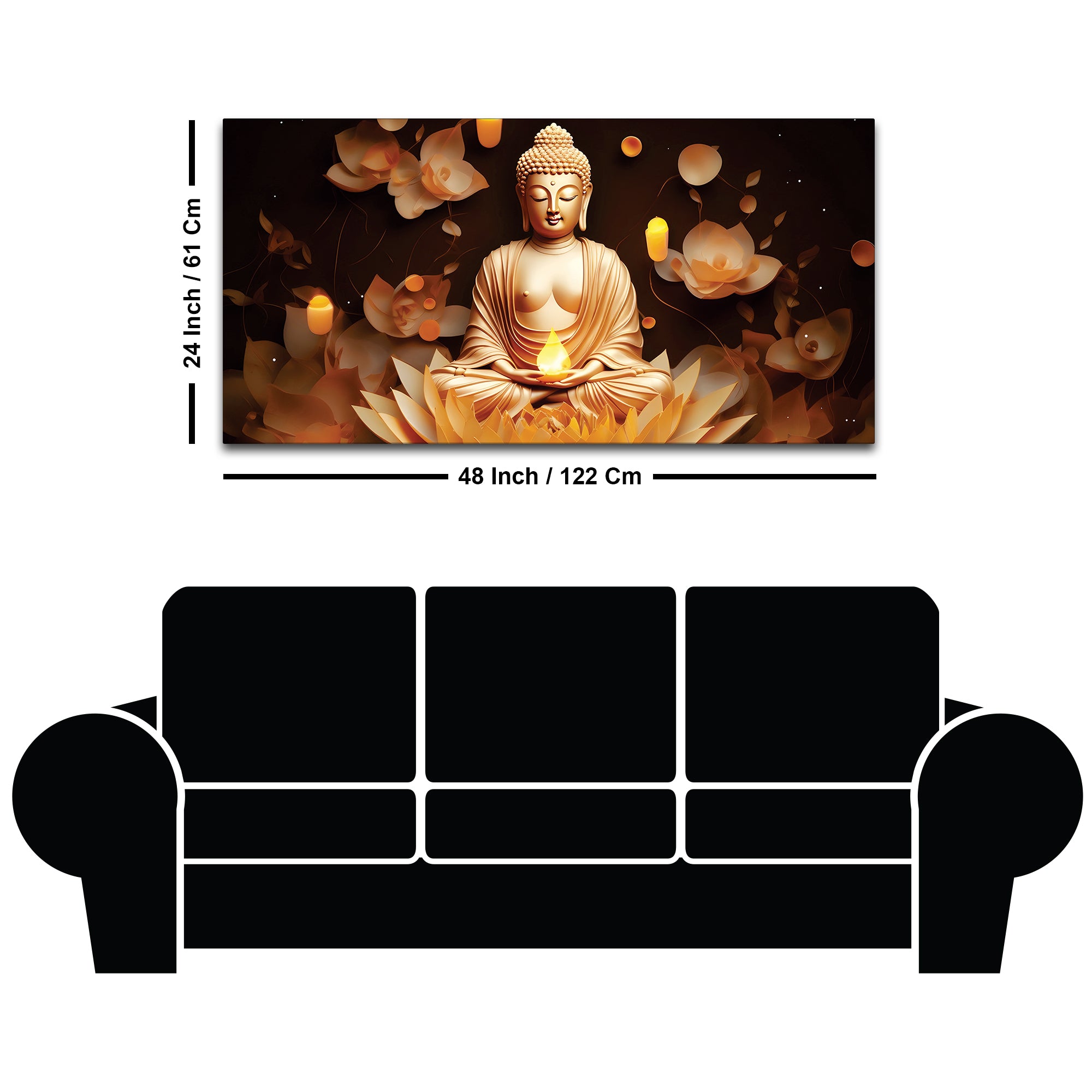 Buddha Serenity Painting for Living Room Decoration