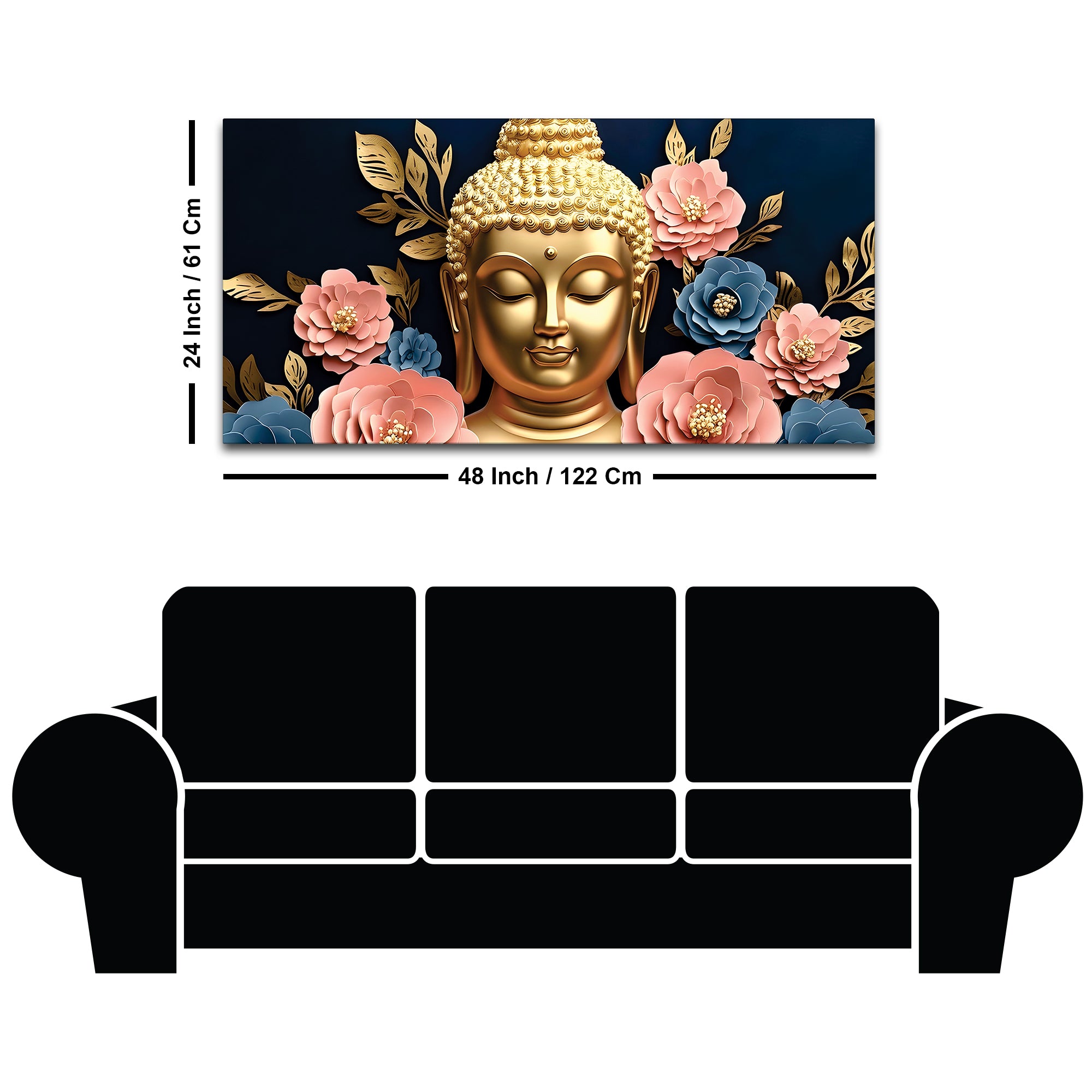 Buddha Silence Painting for Peaceful Homes