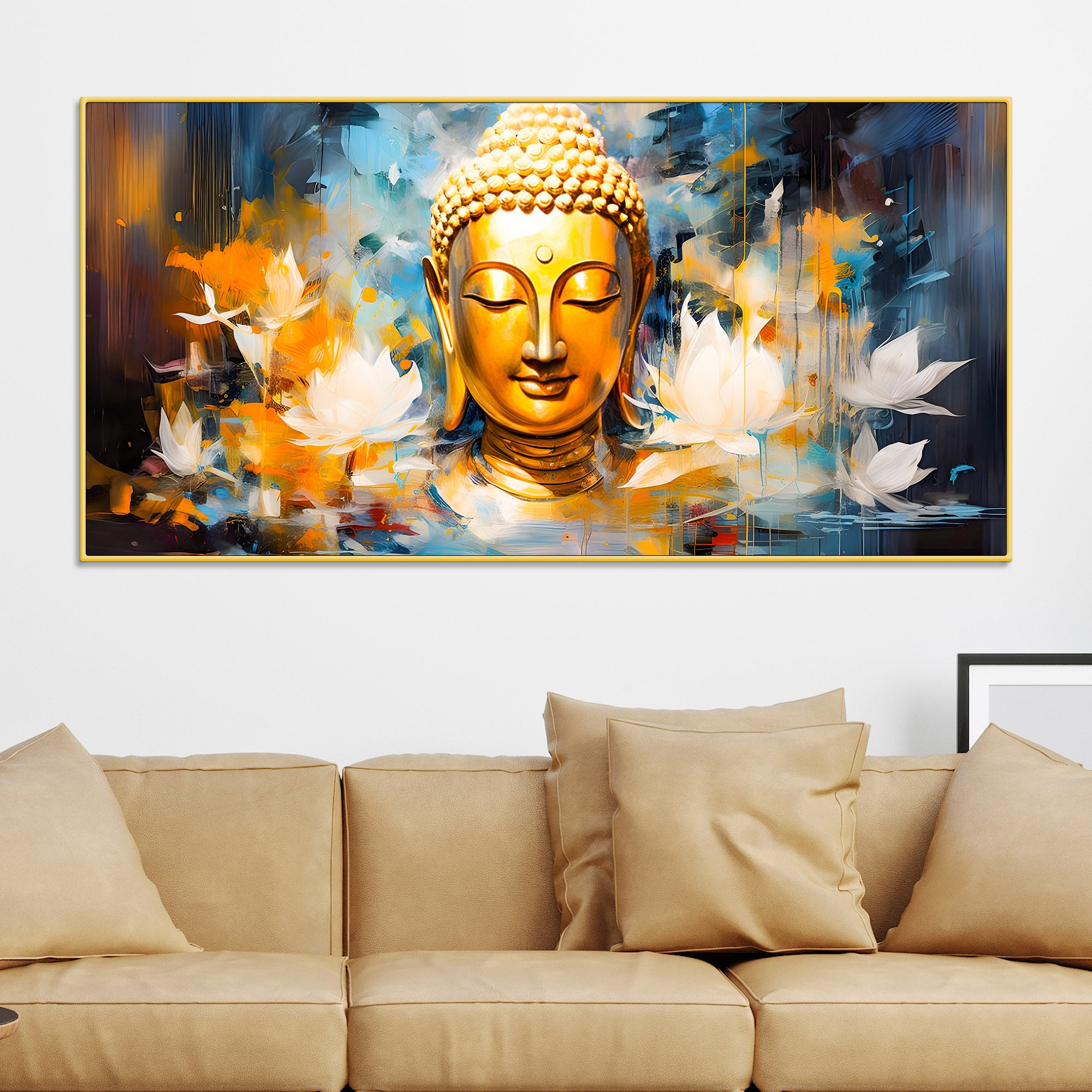 Buddha Spiritual Canvas Wall Painting for Office & Living Room