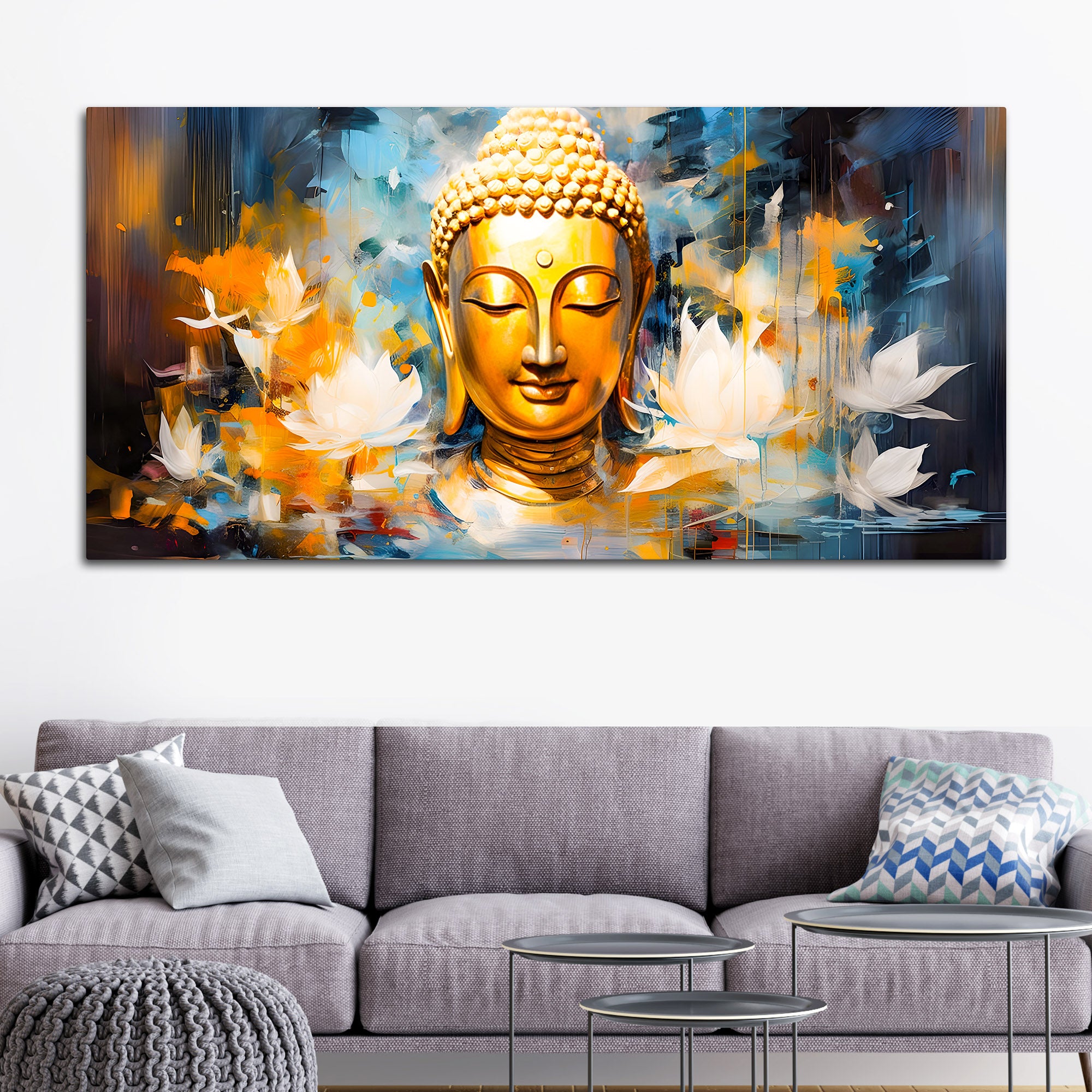Buddha Spiritual Canvas Wall Painting for Office & Living Room