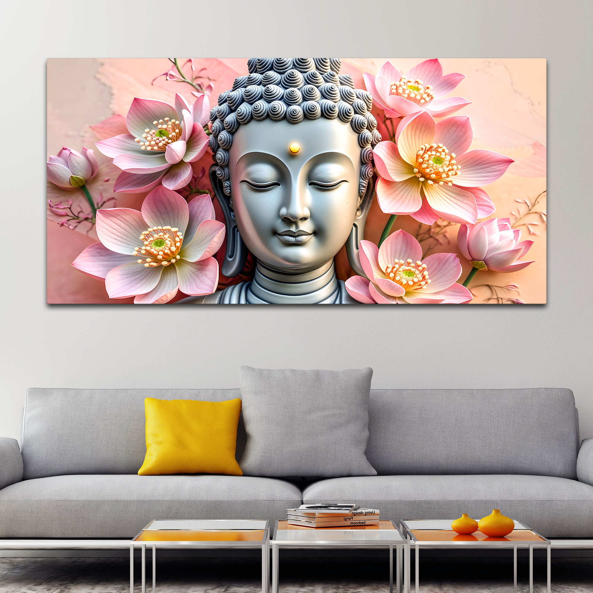 Buddha Spiritual Wall Painting for Office & Living Room Decor