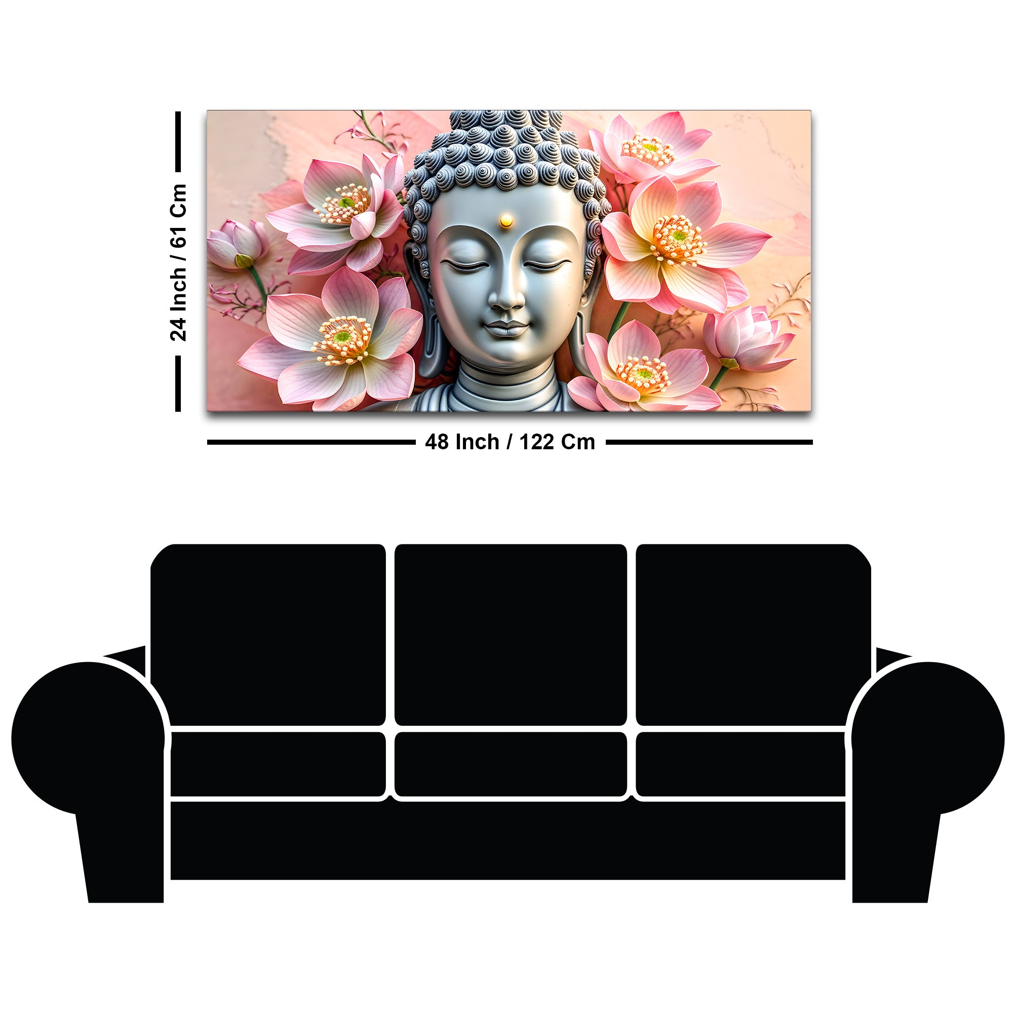 Buddha Spiritual Wall Painting for Office & Living Room Decor
