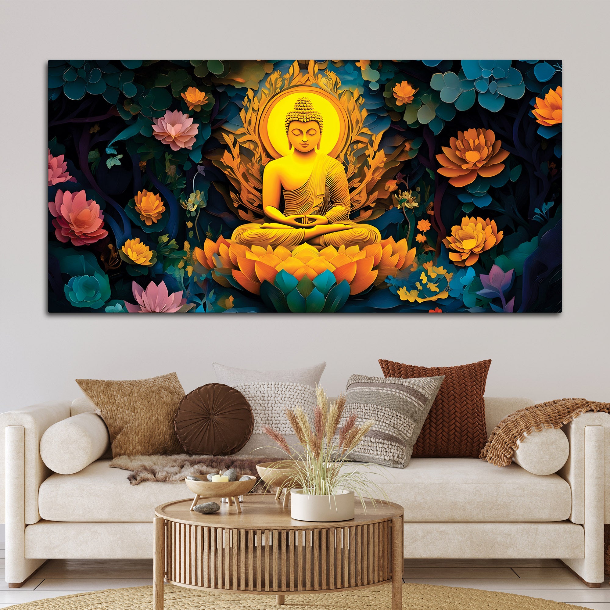 Buddha Still Mind Painting for Decor