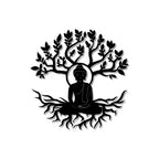 Buddha Tree Peaceful Meditation Metal Art Wall Decor