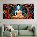 Buddha Wall Art with Floral Design – Luxury Canvas Painting