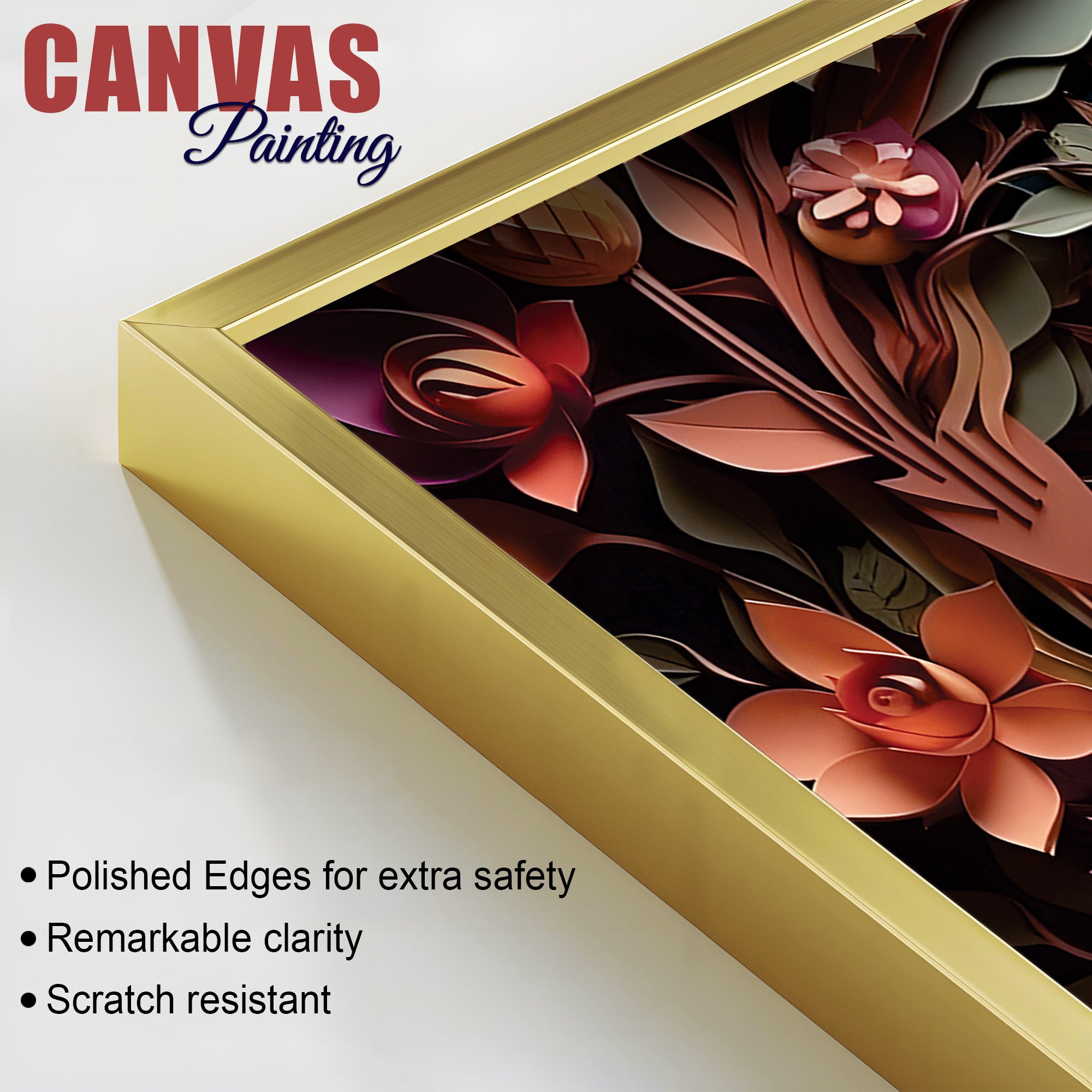 Buddha Wall Art with Floral Design – Luxury Canvas Painting