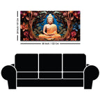 Buddha Wall Art with Floral Design – Luxury Canvas Painting