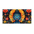 Buddha Wall Art with Floral Design – Peaceful Canvas Painting
