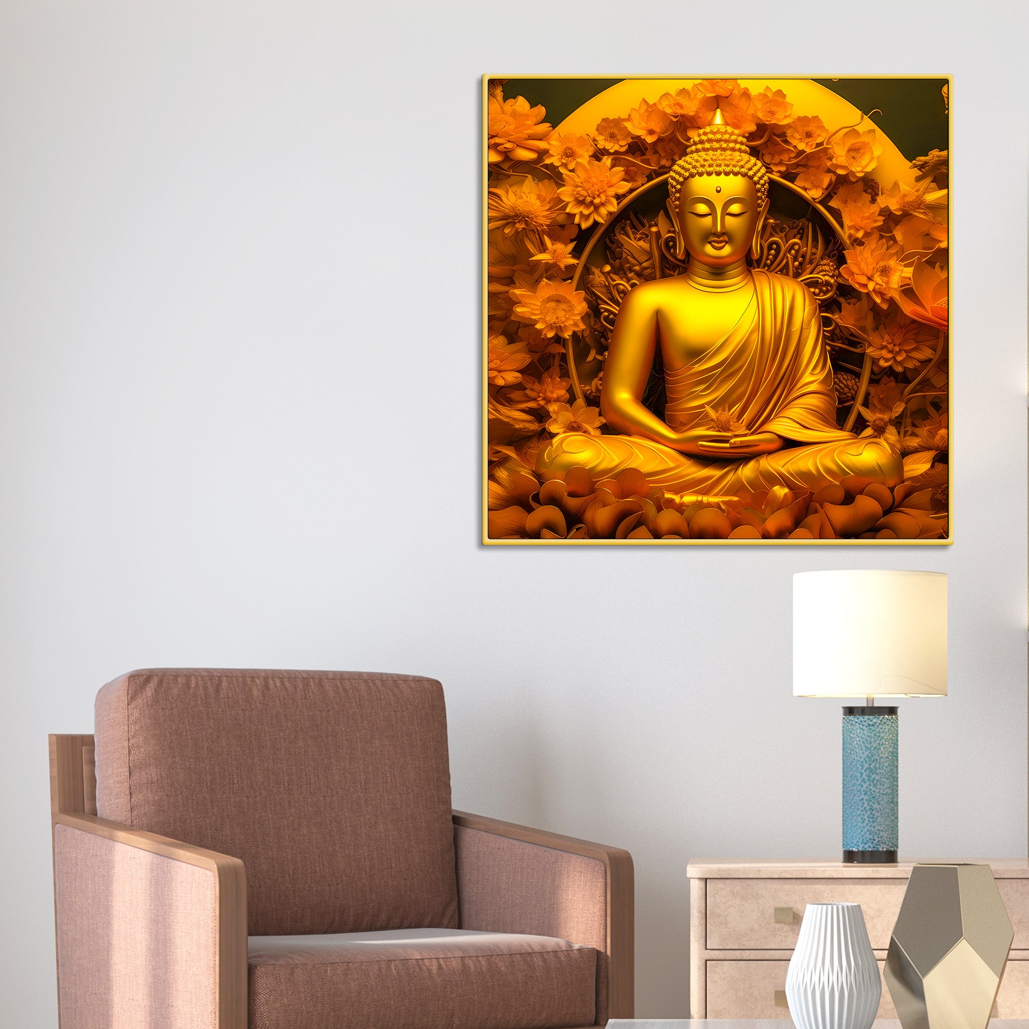 Buddha Wall Canvas Painting for Peaceful Home Decor