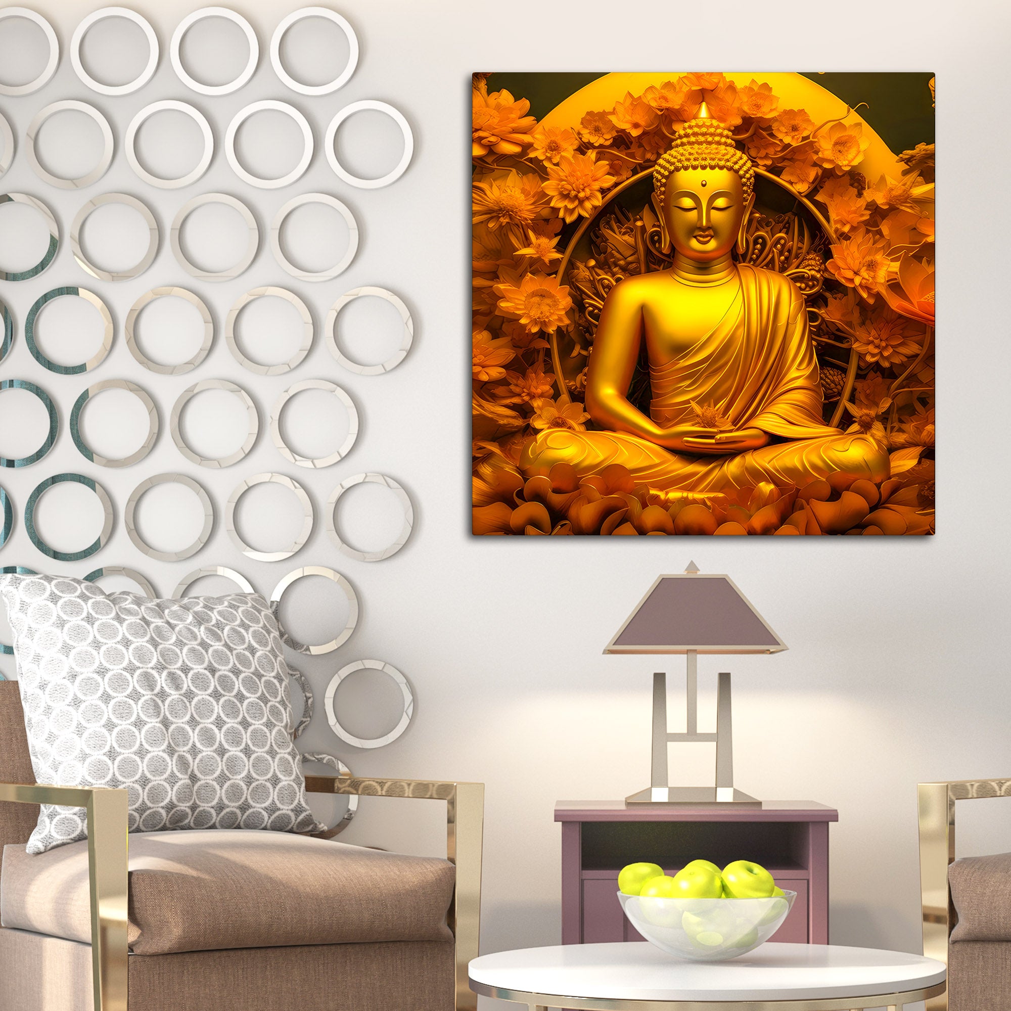 Buddha Wall Canvas Painting for Peaceful Home Decor