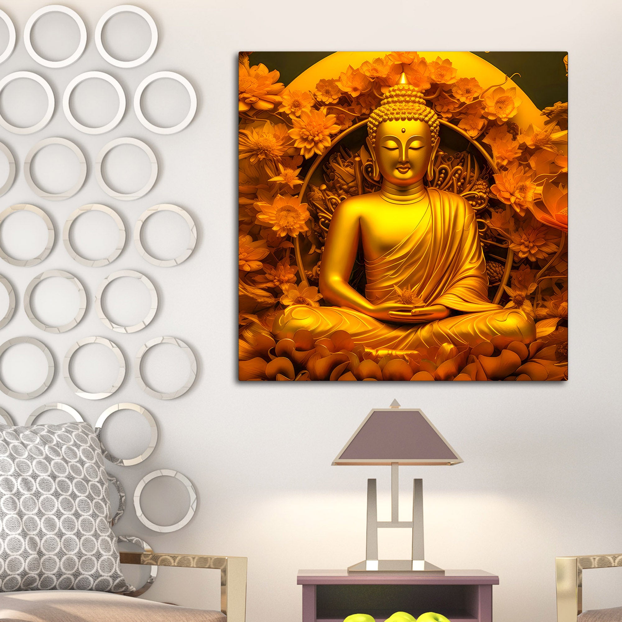 Buddha Wall Canvas Painting for Peaceful Home Decor