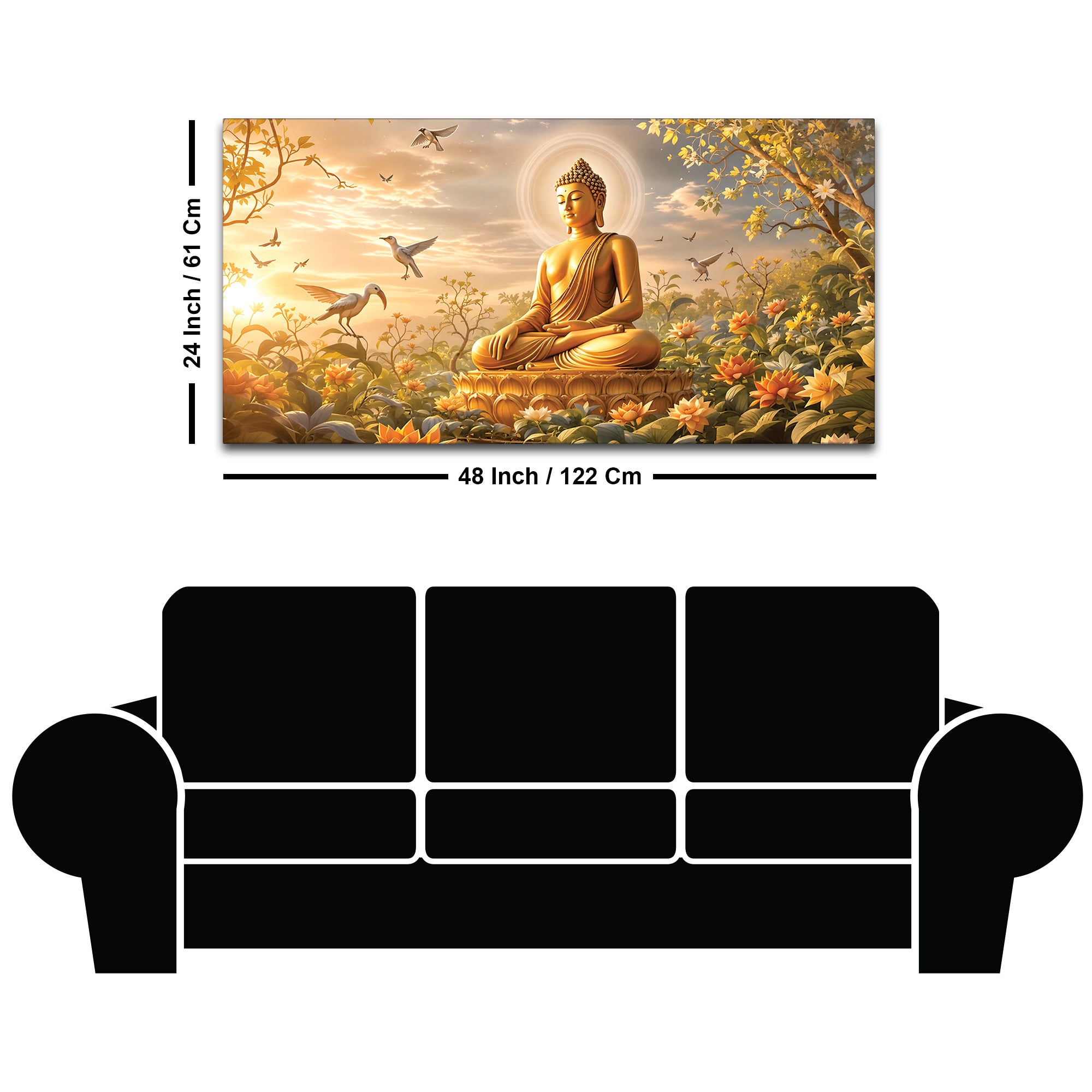 Buddha Wall Painting Decor for Calm Living Spaces