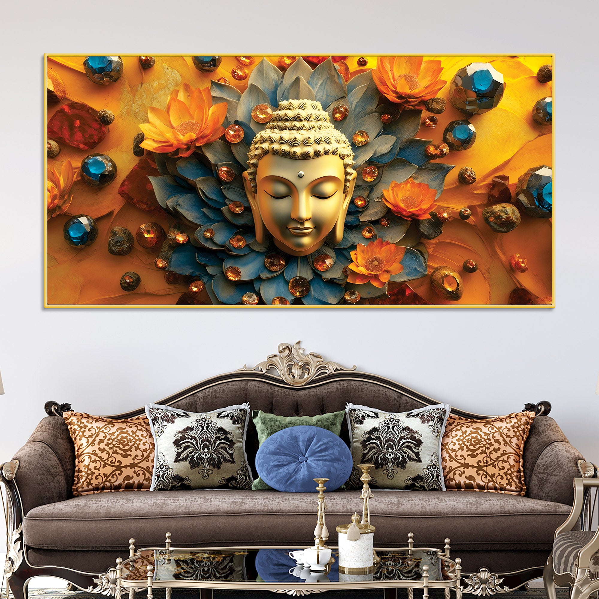 Buddha Wall Painting Decor for Elegant Interiors