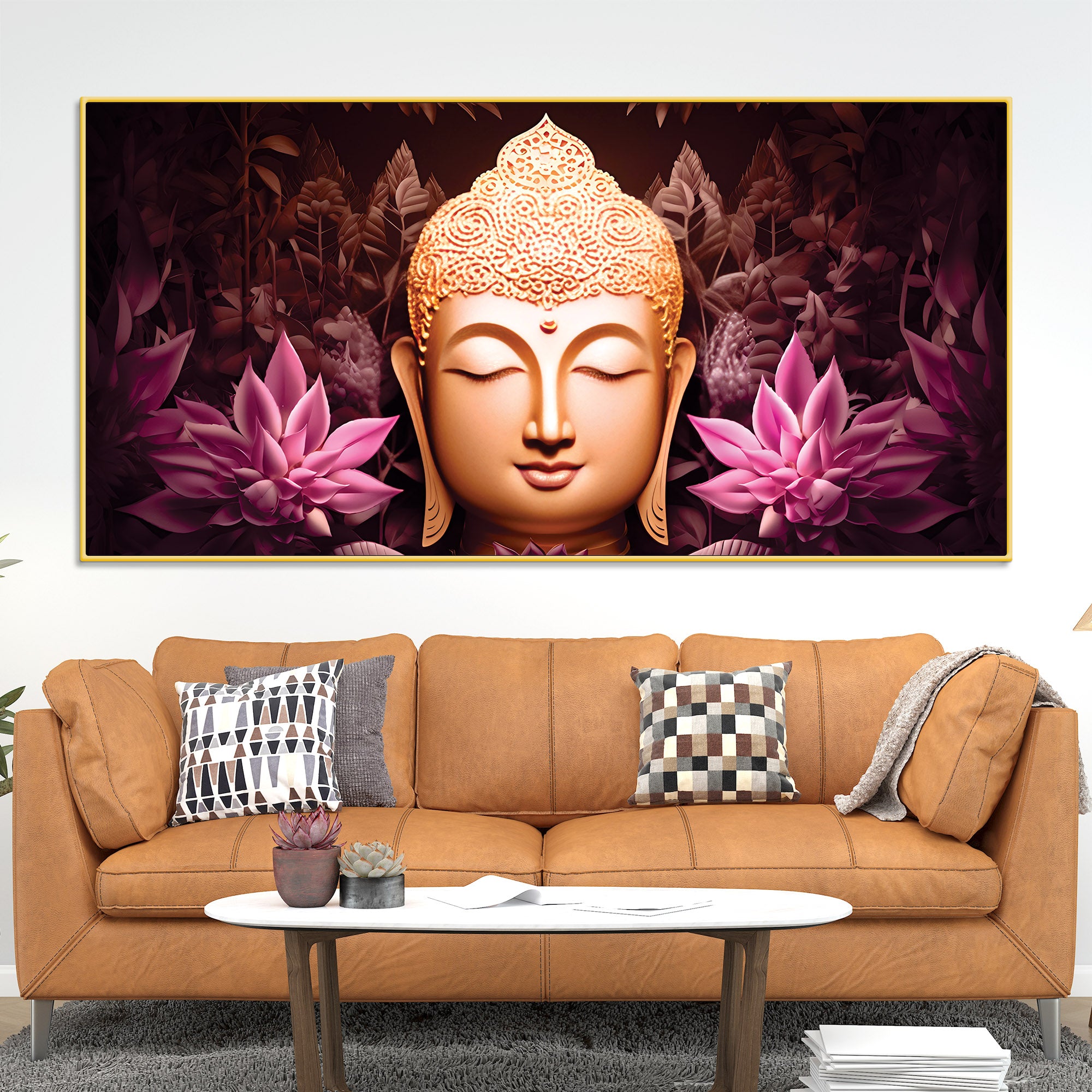 Buddha Wall Painting Decor for Living Room & Bedroom