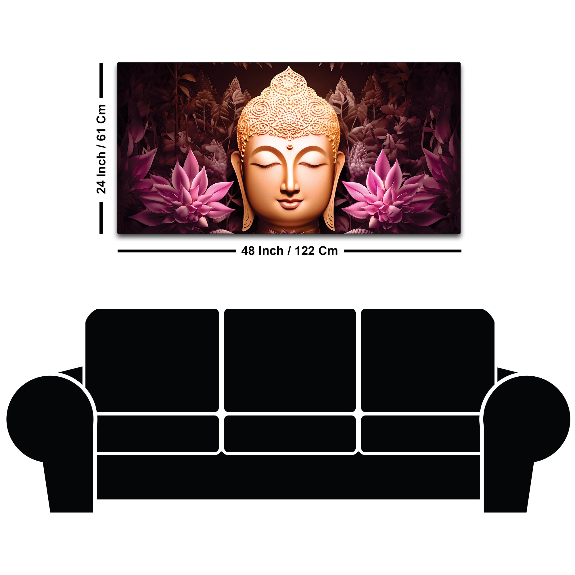 Buddha Wall Painting Decor for Living Room & Bedroom