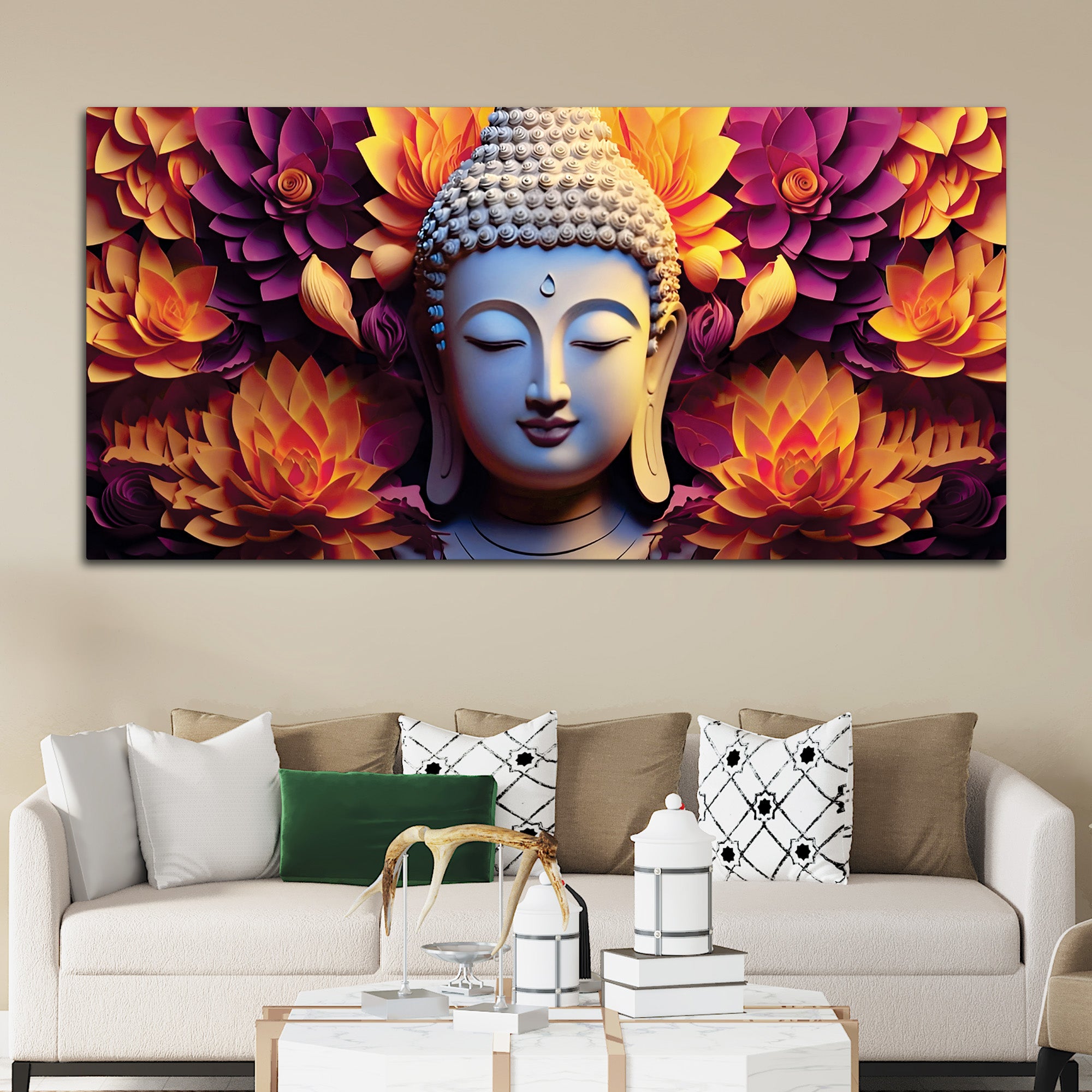 Buddha Wall Painting Decor for Modern Wall Design