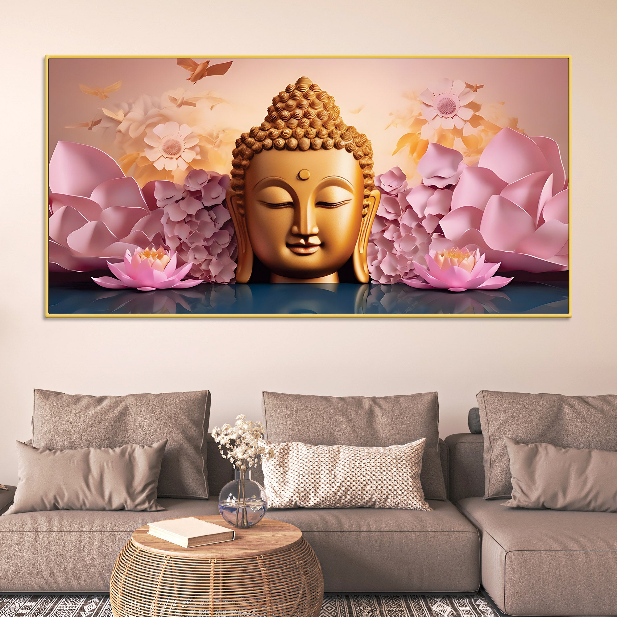 Buddha Wall Painting for Home Decor & Peaceful Interiors