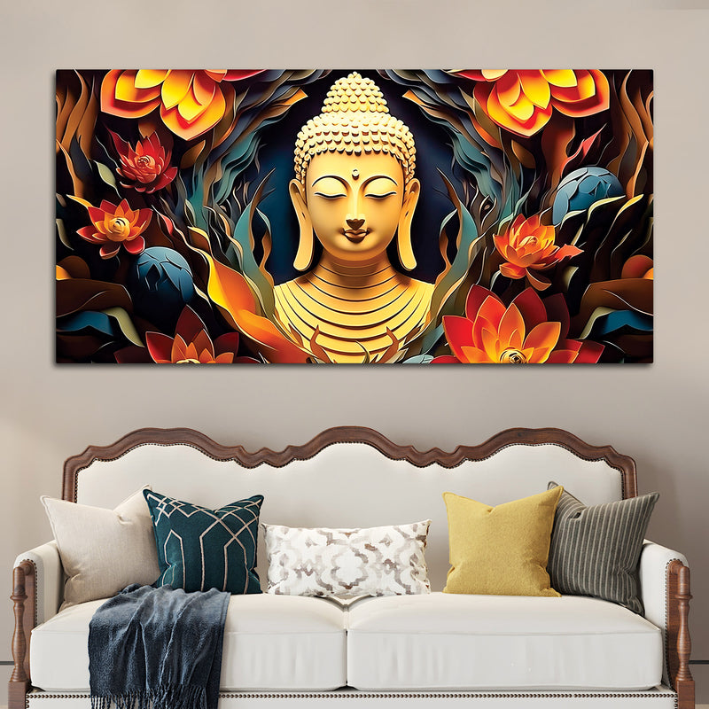 Buddha Wall Painting for Home Decor – Spiritual Artwork