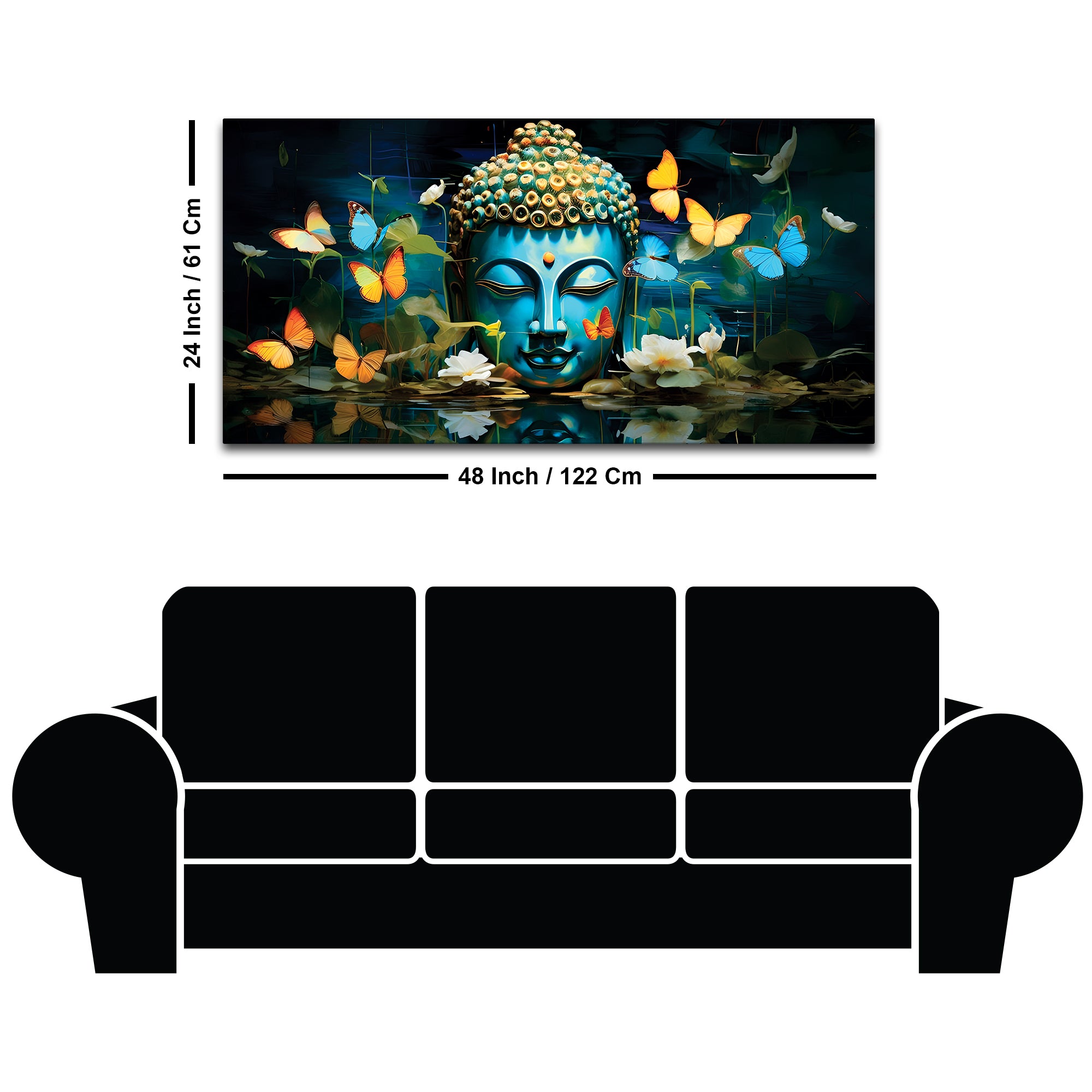 Buddha Wall Painting for Living Room – Calm Vibes Art
