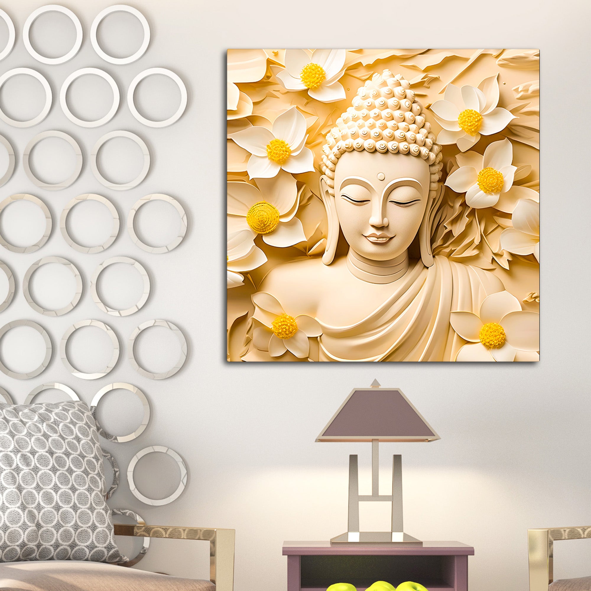 Buddha Wall Painting for Modern Home Interiors