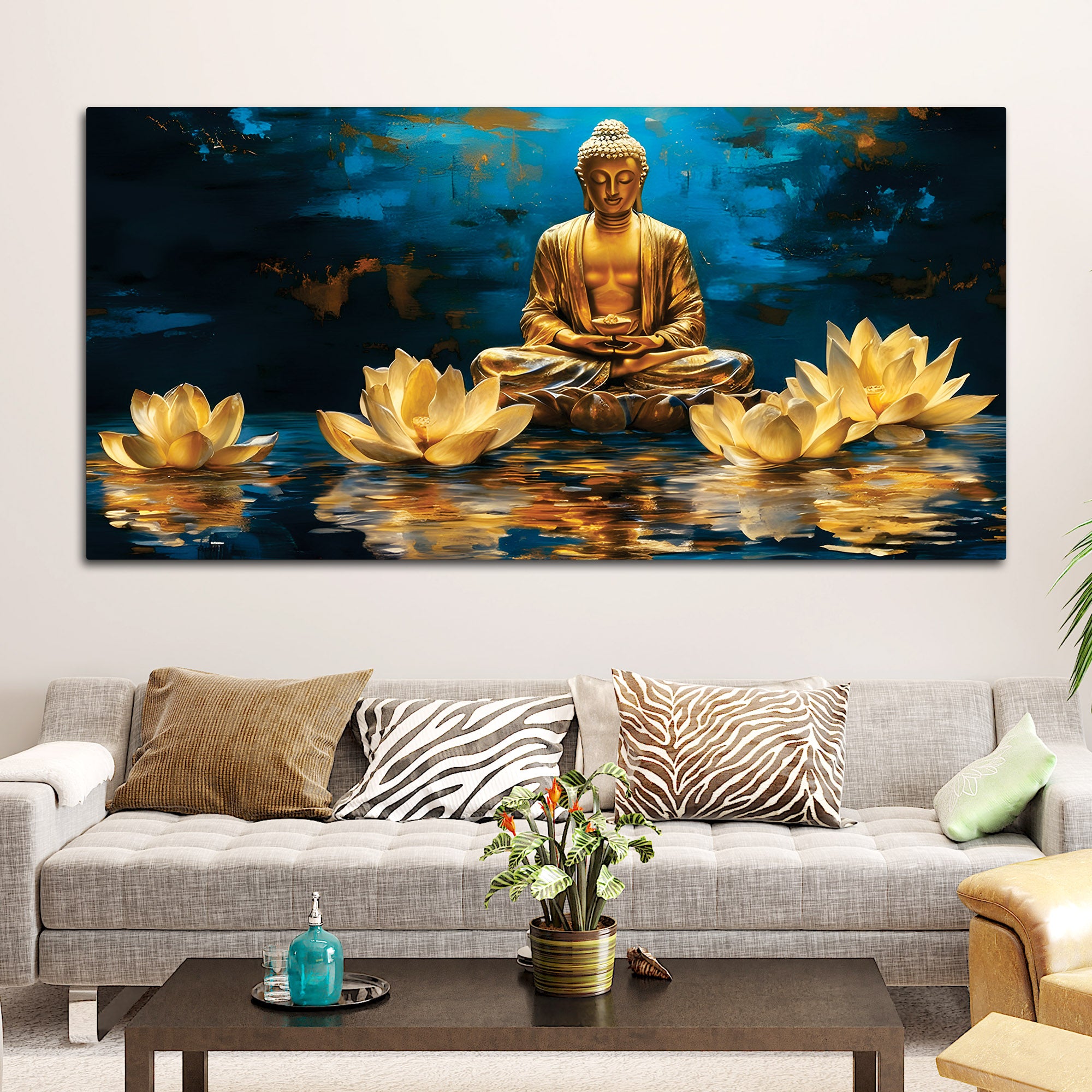Buddha Wall Painting for Peaceful Home Decor