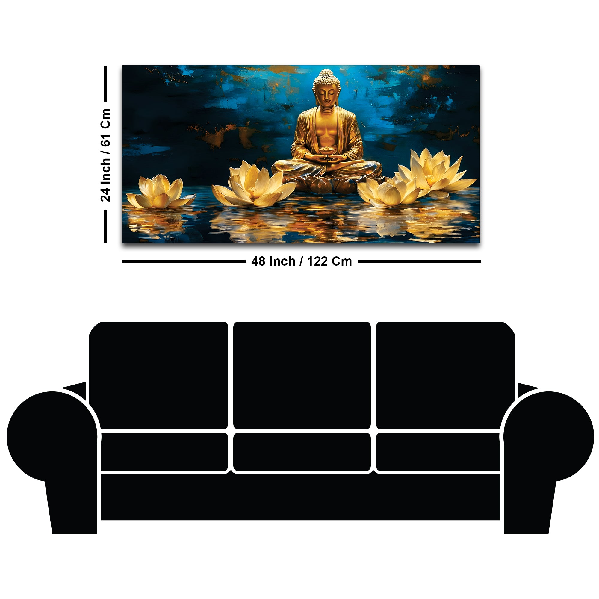 Buddha Wall Painting for Peaceful Home Decor