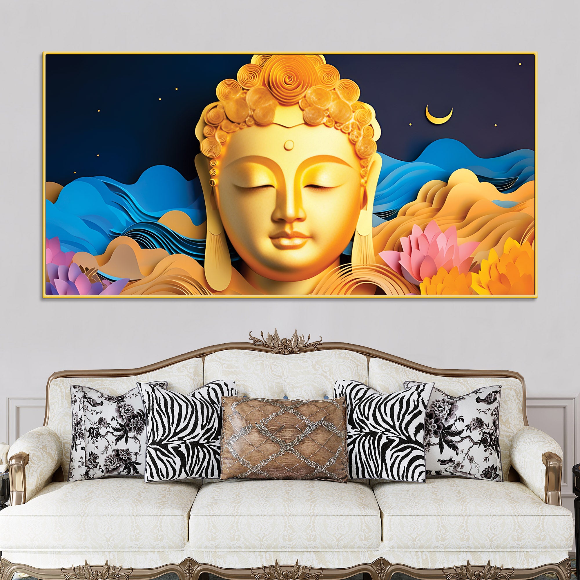 Buddha Wall Painting for Positive Energy Home Decor