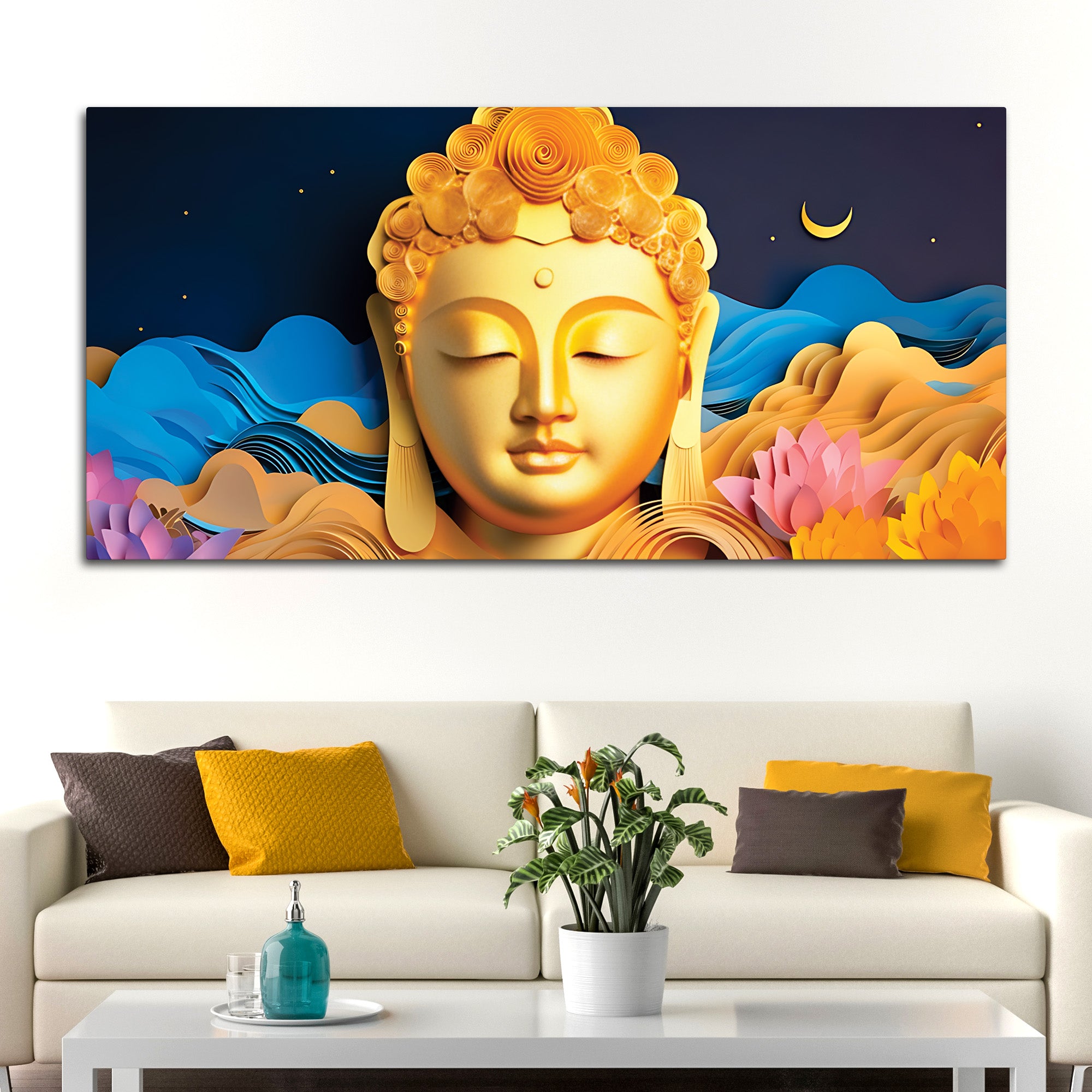 Buddha Wall Painting for Positive Energy Home Decor