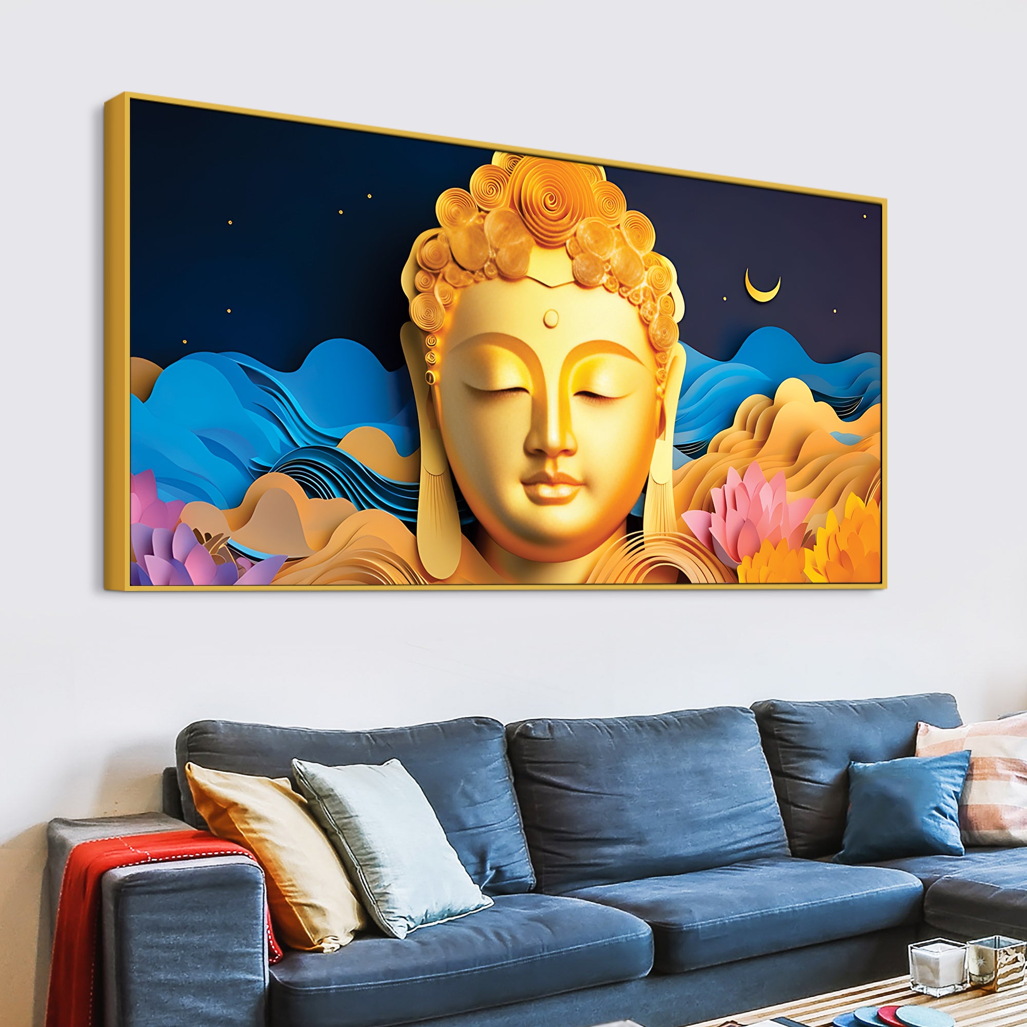 Buddha Wall Painting for Positive Energy Home Decor