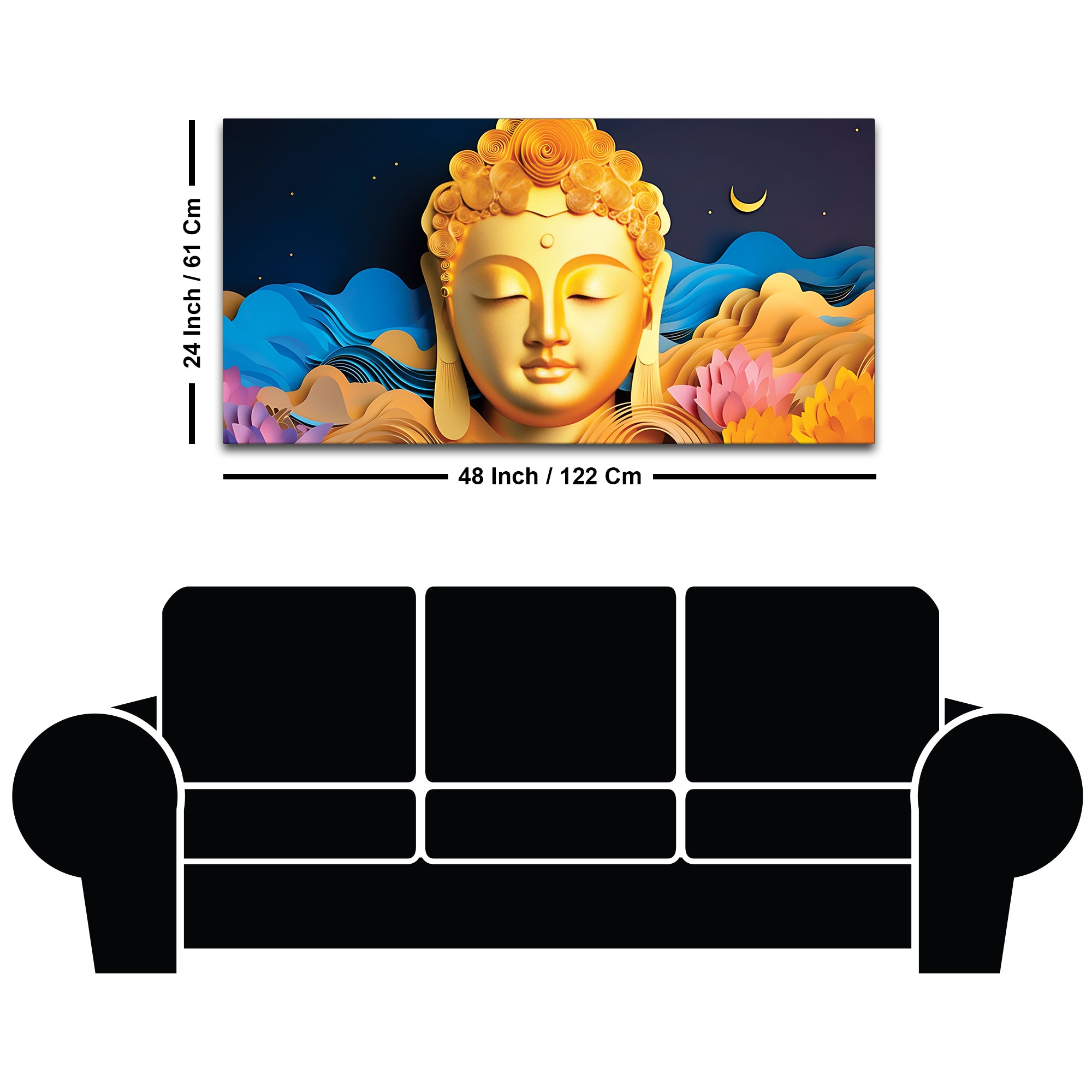 Buddha Wall Painting for Positive Energy Home Decor