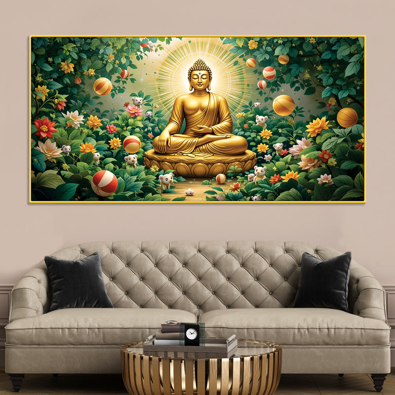 Buddha Wall Painting for Spiritual Interior Décor
