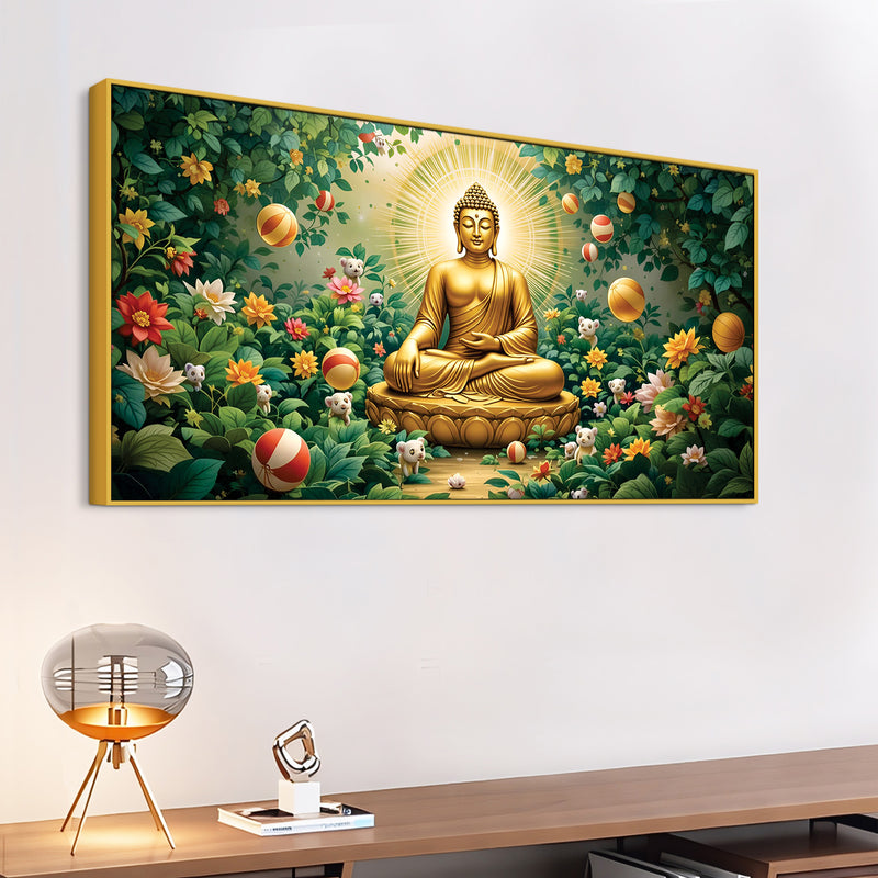 Buddha Wall Painting for Spiritual Interior Décor