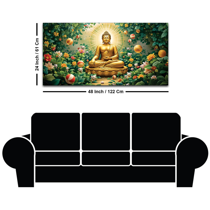 Buddha Wall Painting for Spiritual Interior Décor