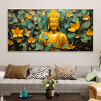 buddha-wall-painting-with-floral-leaves-for-peace