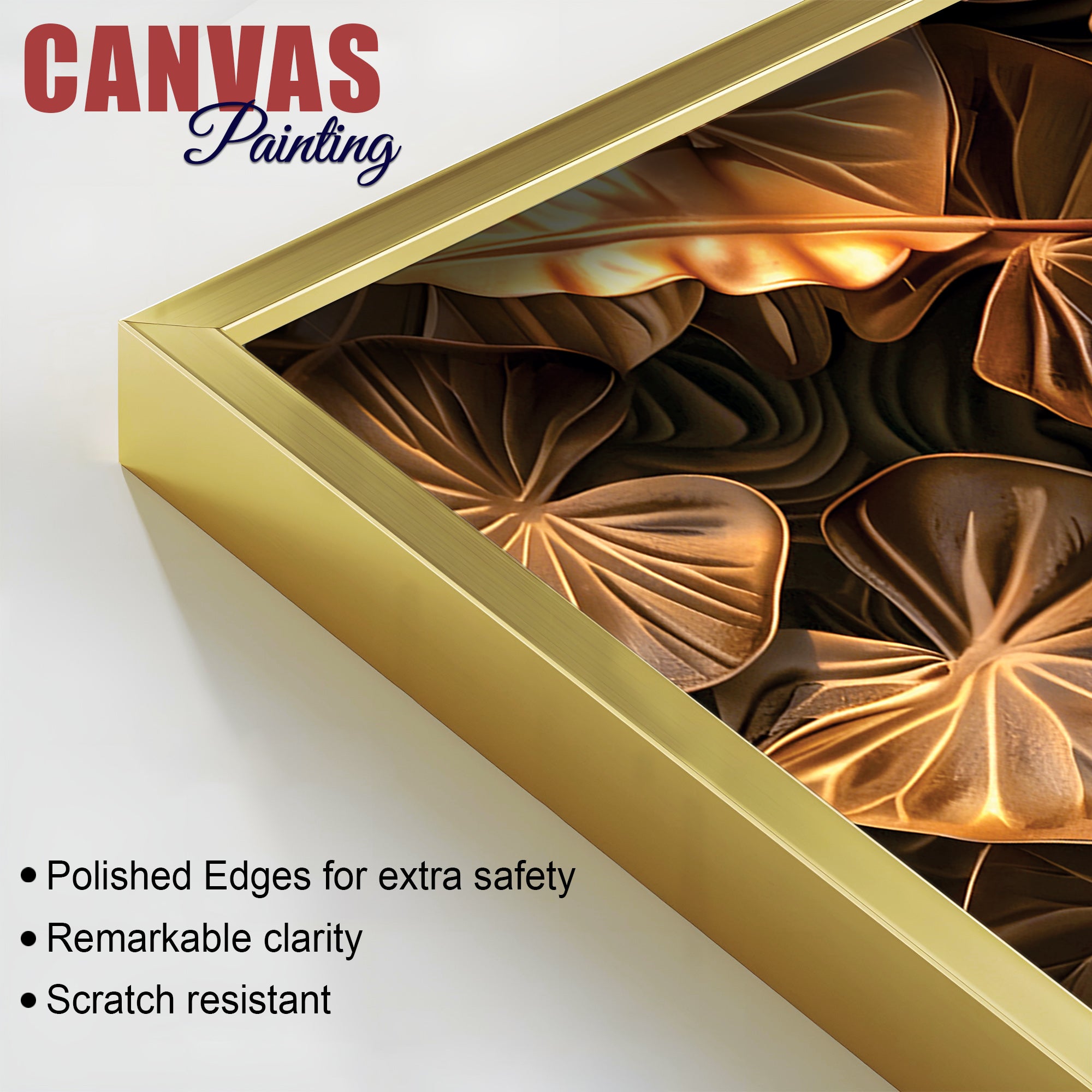 Buddha Wall Painting with Lotus & Floral Art-Decorative Canvas