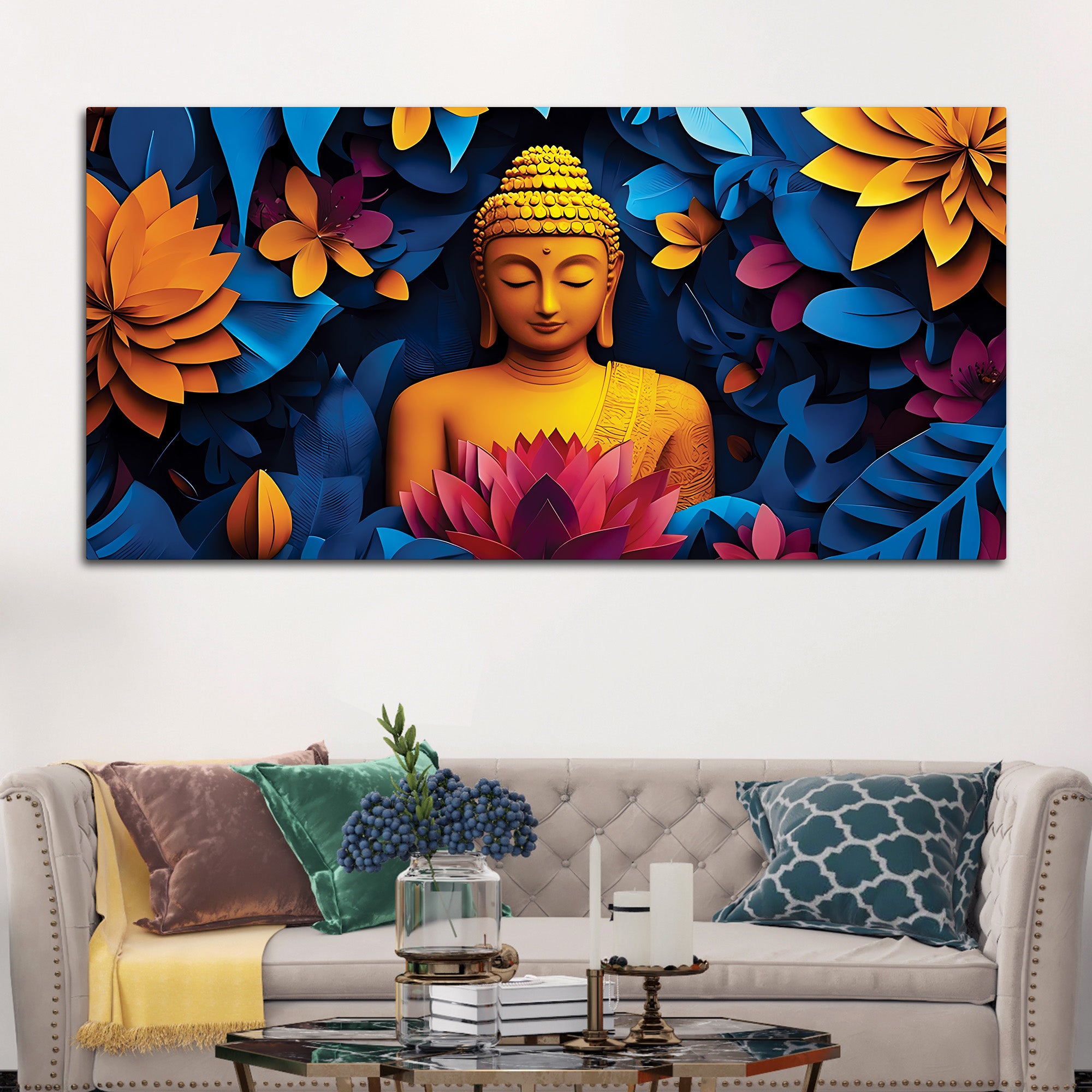 Buddha Wisdom Painting for Spiritual Decor