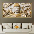 Buddha with Lotus Flowers 3D Canvas Wall Painting
