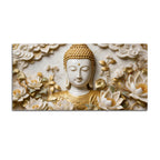 Buddha with Lotus Flowers 3D Canvas Wall Painting