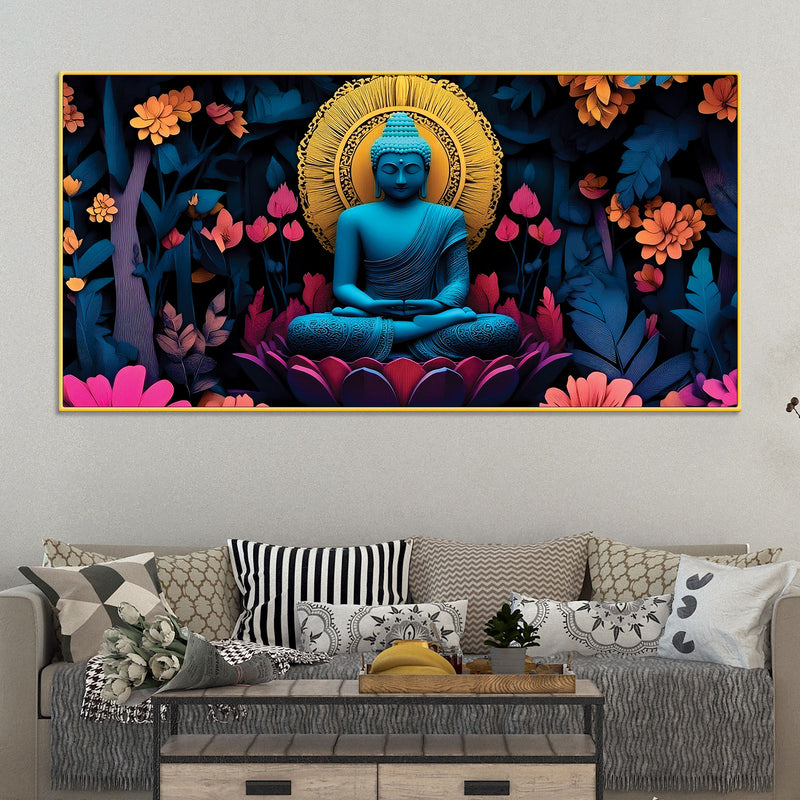 Buddha Floral Painting for Meditation Spaces
