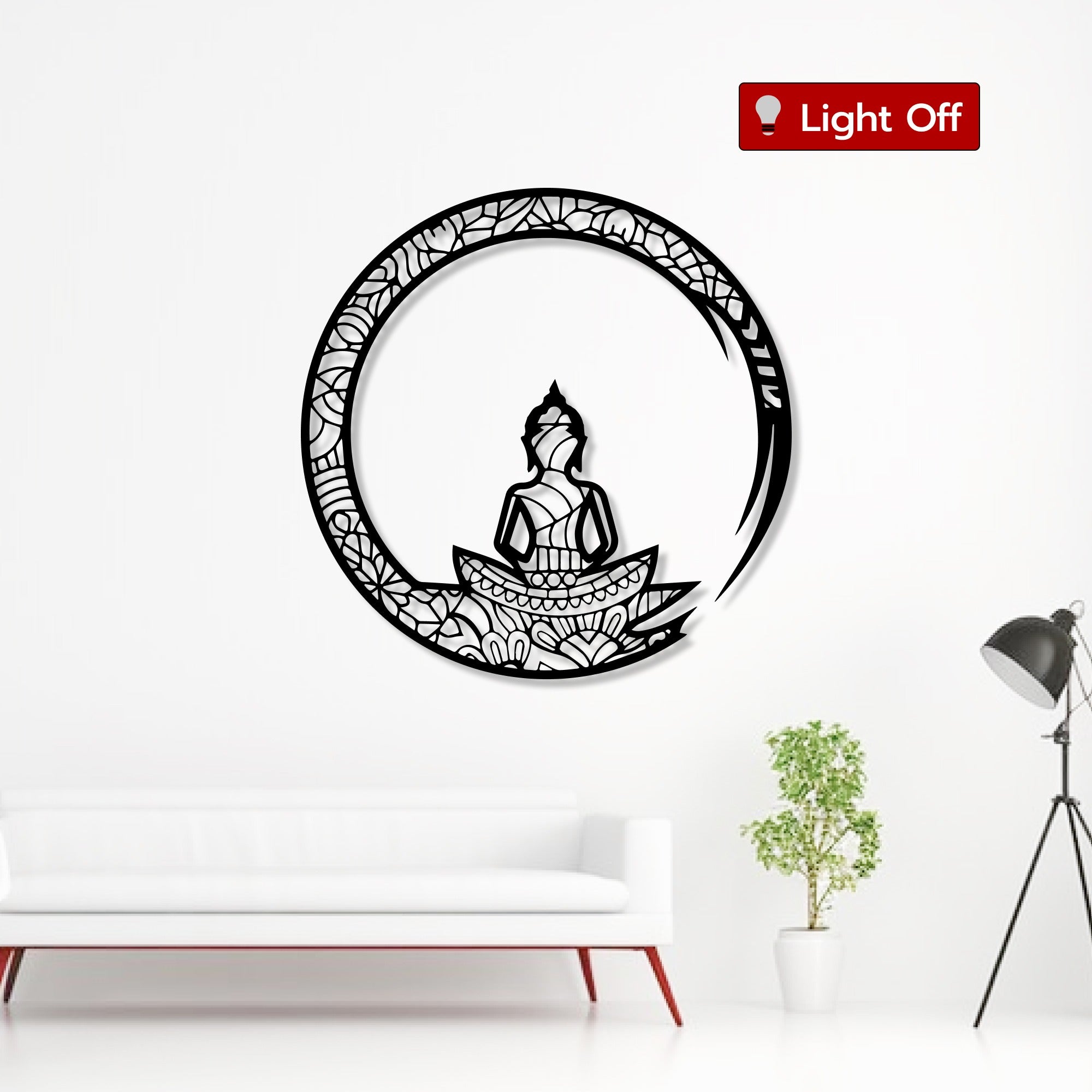 Buddha Zen Spiritual Worship Metal Art Wall Decor