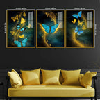 Butterfly Magic Acrylic Wall Decor Painting Set of 3